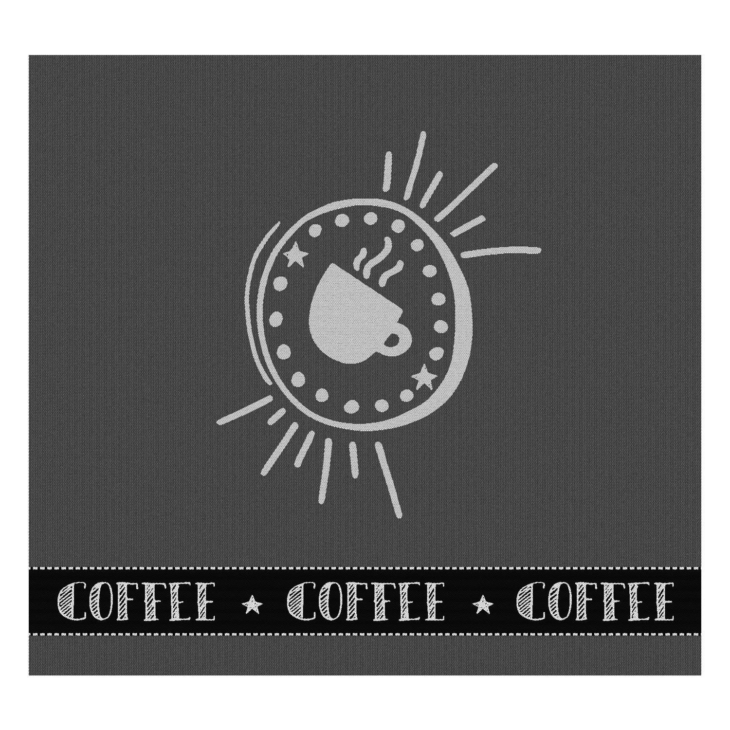 Theedoek Hello coffee | Anthracite | 60 x 65 cm