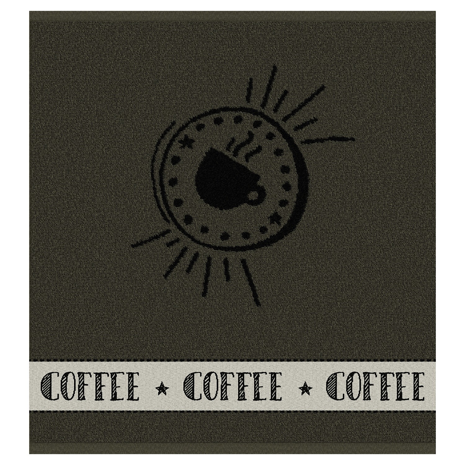 Keukendoek Hello coffee | Army | 50 x 55 cm