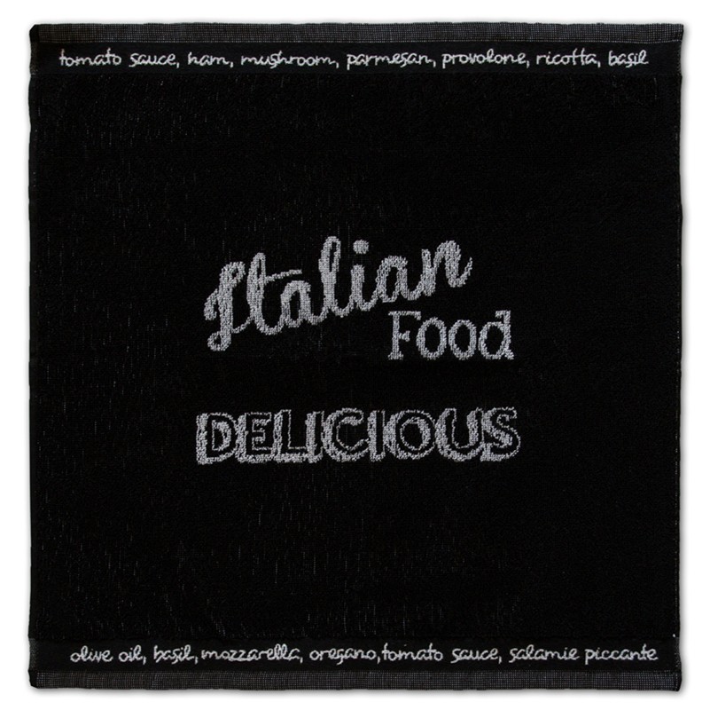 Keukendoek Italian food | Black | 50 x 55 cm