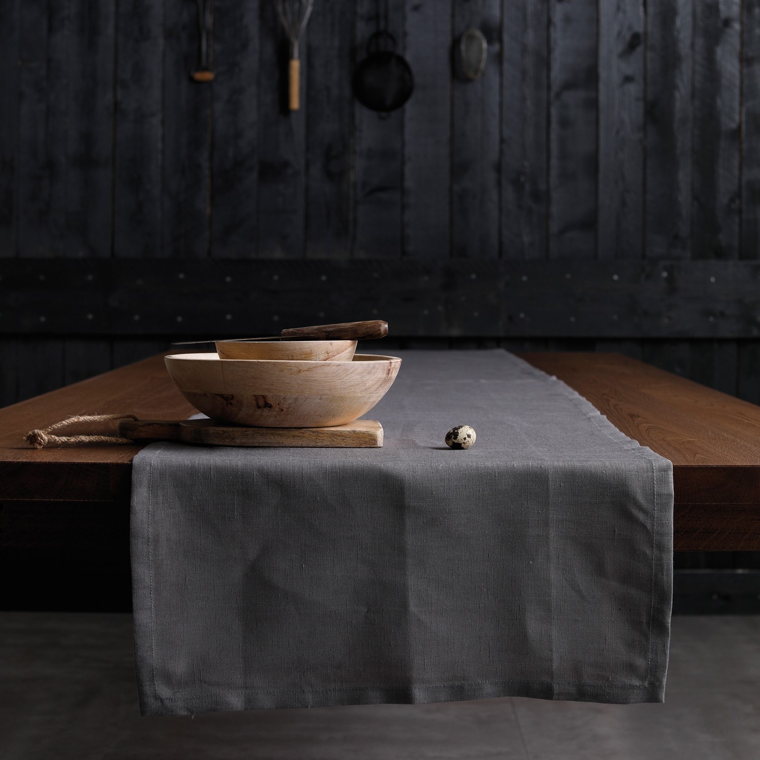 Tafelloper Cabin | Linnen | Grey | 50 x 140 cm