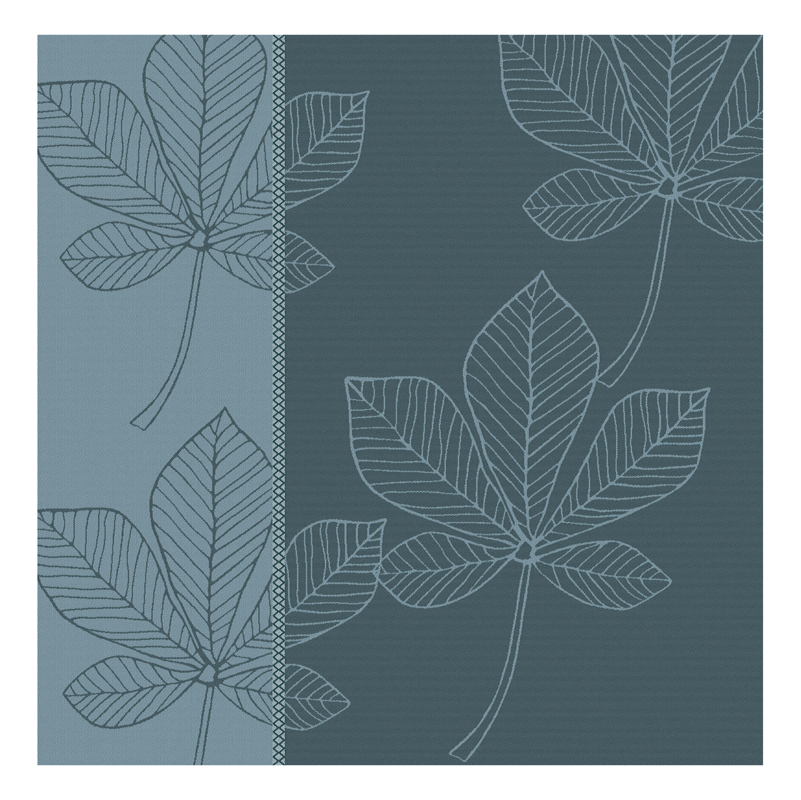 Theedoek Leaves | Antlantic Blue | 60 x 65 cm